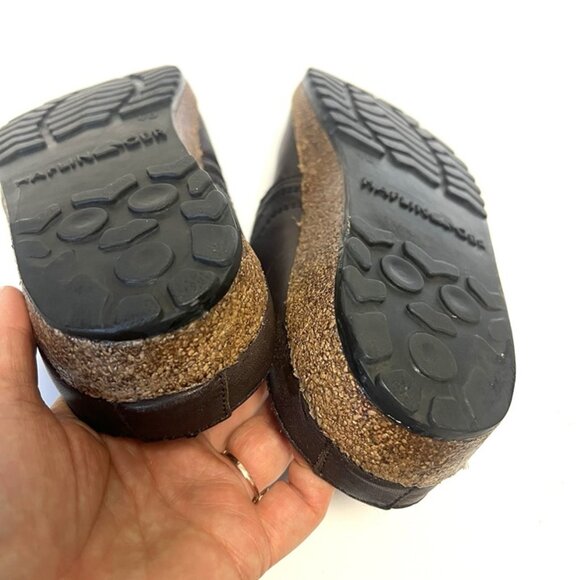 Haflinger Shoes Womens 40 US 9 Leather Mule Slip On Clogs Flats Comfort Brown - Picture 10 of 11